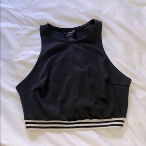 Black crop tank top